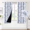 imageHVERSAILTEX 100 Blackout Curtains 84 inch Length 2 Panels Set Cattleya Floral Printed Drapes Leah Floral Thermal Curtains for Bedroom with Black Liner Sound Proof Curtains Grey and TaupeCamellianavy