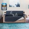 imageHVERSAILTEX 100 Waterproof Sofa Slipcover Washable Armchair Cover NonSlip Furniture Protector for Living Room Couch Cover for Pets Chair Cover with Puppy Paw Silicone Backing Armchair BlackNavy