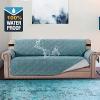 imageHVERSAILTEX 100 Waterproof Sofa Slipcover Washable Armchair Cover NonSlip Furniture Protector for Living Room Couch Cover for Pets Chair Cover with Puppy Paw Silicone Backing Armchair BlackSmoke Blue