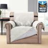 imageHVERSAILTEX 100 Waterproof Sofa Slipcover Washable Armchair Cover NonSlip Furniture Protector for Living Room Couch Cover for Pets Chair Cover with Puppy Paw Silicone Backing Armchair BlackOff White