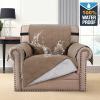 imageHVERSAILTEX 100 Waterproof Sofa Slipcover Washable Armchair Cover NonSlip Furniture Protector for Living Room Couch Cover for Pets Chair Cover with Puppy Paw Silicone Backing Armchair BlackTaupe