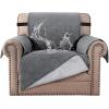 imageHVERSAILTEX 100 Waterproof Sofa Slipcover Washable Armchair Cover NonSlip Furniture Protector for Living Room Couch Cover for Pets Chair Cover with Puppy Paw Silicone Backing Armchair BlackGrey