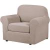 imageHVERSAILTEX 2 Piece Stretch Stylish Furniture CoverProtector Chair Covers for Living Room Soft with Elastic Bottom for Kids Spandex Jacquard Fabric Small ChecksChair BlackSand