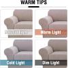 imageHVERSAILTEX 2 Piece Stretch Stylish Furniture CoverProtector Chair Covers for Living Room Soft with Elastic Bottom for Kids Spandex Jacquard Fabric Small ChecksChair BlackSand