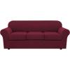 imageHVERSAILTEX 2 Piece Stretch Stylish Furniture CoverProtector Chair Covers for Living Room Soft with Elastic Bottom for Kids Spandex Jacquard Fabric Small ChecksChair BlackBurgundy