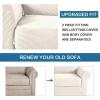 imageHVERSAILTEX 2 Piece Stretch Stylish Furniture CoverProtector Chair Covers for Living Room Soft with Elastic Bottom for Kids Spandex Jacquard Fabric Small ChecksChair BlackIvory