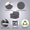 imageHVERSAILTEX 2 Piece Stretch Stylish Furniture CoverProtector Chair Covers for Living Room Soft with Elastic Bottom for Kids Spandex Jacquard Fabric Small ChecksChair BlackGrey