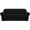 imageHVERSAILTEX 2 Piece Stretch Stylish Furniture CoverProtector Chair Covers for Living Room Soft with Elastic Bottom for Kids Spandex Jacquard Fabric Small ChecksChair BlackBlack