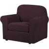 imageHVERSAILTEX 2 Piece Stretch Stylish Furniture CoverProtector Chair Covers for Living Room Soft with Elastic Bottom for Kids Spandex Jacquard Fabric Small ChecksChair BlackChocolate