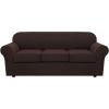 imageHVERSAILTEX 2 Piece Stretch Stylish Furniture CoverProtector Chair Covers for Living Room Soft with Elastic Bottom for Kids Spandex Jacquard Fabric Small ChecksChair BlackChocolate