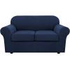 imageHVERSAILTEX 2 Piece Stretch Stylish Furniture CoverProtector Chair Covers for Living Room Soft with Elastic Bottom for Kids Spandex Jacquard Fabric Small ChecksChair BlackNavy