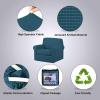 imageHVERSAILTEX 2 Piece Stretch Stylish Furniture CoverProtector Chair Covers for Living Room Soft with Elastic Bottom for Kids Spandex Jacquard Fabric Small ChecksChair BlackDeep Teal