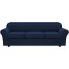 imageHVERSAILTEX 2 Piece Stretch Stylish Furniture CoverProtector Chair Covers for Living Room Soft with Elastic Bottom for Kids Spandex Jacquard Fabric Small ChecksChair BlackNavy
