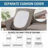imageHVERSAILTEX 2 Piece Stretch Stylish Furniture CoverProtector Chair Covers for Living Room Soft with Elastic Bottom for Kids Spandex Jacquard Fabric Small ChecksChair BlackTaupe