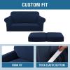 imageHVERSAILTEX 2 Piece Stretch Stylish Furniture CoverProtector Chair Covers for Living Room Soft with Elastic Bottom for Kids Spandex Jacquard Fabric Small ChecksChair BlackNavy
