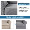 imageHVERSAILTEX 2 Piece Stretch Stylish Furniture CoverProtector Chair Covers for Living Room Soft with Elastic Bottom for Kids Spandex Jacquard Fabric Small ChecksChair BlackDove