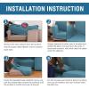 imageHVERSAILTEX 2 Piece Stretch Stylish Furniture CoverProtector Chair Covers for Living Room Soft with Elastic Bottom for Kids Spandex Jacquard Fabric Small ChecksChair BlackStorm Blue