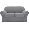 imageHVERSAILTEX 2 Piece Stretch Stylish Furniture CoverProtector Chair Covers for Living Room Soft with Elastic Bottom for Kids Spandex Jacquard Fabric Small ChecksChair BlackDove
