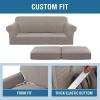 imageHVERSAILTEX 2 Piece Stretch Stylish Furniture CoverProtector Chair Covers for Living Room Soft with Elastic Bottom for Kids Spandex Jacquard Fabric Small ChecksChair BlackTaupe