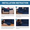 imageHVERSAILTEX 2 Piece Stretch Stylish Furniture CoverProtector Chair Covers for Living Room Soft with Elastic Bottom for Kids Spandex Jacquard Fabric Small ChecksChair BlackNavy