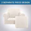 imageHVERSAILTEX 2 Piece Stretch Stylish Furniture CoverProtector Chair Covers for Living Room Soft with Elastic Bottom for Kids Spandex Jacquard Fabric Small ChecksChair BlackIvory
