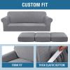 imageHVERSAILTEX 2 Piece Stretch Stylish Furniture CoverProtector Chair Covers for Living Room Soft with Elastic Bottom for Kids Spandex Jacquard Fabric Small ChecksChair BlackDove