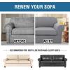 imageHVERSAILTEX 2 Piece Stretch Stylish Furniture CoverProtector Chair Covers for Living Room Soft with Elastic Bottom for Kids Spandex Jacquard Fabric Small ChecksChair BlackDove
