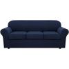 imageHVERSAILTEX 2 Piece Stretch Stylish Furniture CoverProtector Chair Covers for Living Room Soft with Elastic Bottom for Kids Spandex Jacquard Fabric Small ChecksChair BlackNavy
