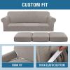 imageHVERSAILTEX 2 Piece Stretch Stylish Furniture CoverProtector Chair Covers for Living Room Soft with Elastic Bottom for Kids Spandex Jacquard Fabric Small ChecksChair BlackTaupe