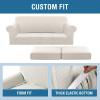 imageHVERSAILTEX 2 Piece Stretch Stylish Furniture CoverProtector Chair Covers for Living Room Soft with Elastic Bottom for Kids Spandex Jacquard Fabric Small ChecksChair BlackIvory