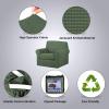 imageHVERSAILTEX 2 Piece Stretch Stylish Furniture CoverProtector Chair Covers for Living Room Soft with Elastic Bottom for Kids Spandex Jacquard Fabric Small ChecksChair BlackBronze Green
