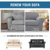 imageHVERSAILTEX 2 Piece Stretch Stylish Furniture CoverProtector Chair Covers for Living Room Soft with Elastic Bottom for Kids Spandex Jacquard Fabric Small ChecksChair BlackDove
