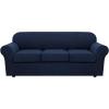 imageHVERSAILTEX 2 Piece Stretch Stylish Furniture CoverProtector Chair Covers for Living Room Soft with Elastic Bottom for Kids Spandex Jacquard Fabric Small ChecksChair BlackNavy