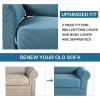 imageHVERSAILTEX 2 Piece Stretch Stylish Furniture CoverProtector Chair Covers for Living Room Soft with Elastic Bottom for Kids Spandex Jacquard Fabric Small ChecksChair BlackStorm Blue