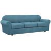 imageHVERSAILTEX 2 Piece Stretch Stylish Furniture CoverProtector Chair Covers for Living Room Soft with Elastic Bottom for Kids Spandex Jacquard Fabric Small ChecksChair BlackStorm Blue