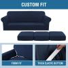 imageHVERSAILTEX 2 Piece Stretch Stylish Furniture CoverProtector Chair Covers for Living Room Soft with Elastic Bottom for Kids Spandex Jacquard Fabric Small ChecksChair BlackNavy