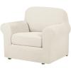 imageHVERSAILTEX 2 Piece Stretch Stylish Furniture CoverProtector Chair Covers for Living Room Soft with Elastic Bottom for Kids Spandex Jacquard Fabric Small ChecksChair BlackPorcelain