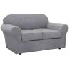 imageHVERSAILTEX 2 Piece Stretch Stylish Furniture CoverProtector Chair Covers for Living Room Soft with Elastic Bottom for Kids Spandex Jacquard Fabric Small ChecksChair BlackDove