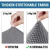 imageHVERSAILTEX 2 Piece Stretch Stylish Furniture CoverProtector Chair Covers for Living Room Soft with Elastic Bottom for Kids Spandex Jacquard Fabric Small ChecksChair BlackGrey