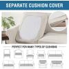 imageHVERSAILTEX 2 Piece Stretch Stylish Furniture CoverProtector Chair Covers for Living Room Soft with Elastic Bottom for Kids Spandex Jacquard Fabric Small ChecksChair BlackIvory
