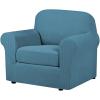 imageHVERSAILTEX 2 Piece Stretch Stylish Furniture CoverProtector Chair Covers for Living Room Soft with Elastic Bottom for Kids Spandex Jacquard Fabric Small ChecksChair BlackStorm Blue