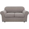imageHVERSAILTEX 2 Piece Stretch Stylish Furniture CoverProtector Chair Covers for Living Room Soft with Elastic Bottom for Kids Spandex Jacquard Fabric Small ChecksChair BlackTaupe