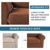 imageHVERSAILTEX 2 Piece Stretch Stylish Furniture CoverProtector Chair Covers for Living Room Soft with Elastic Bottom for Kids Spandex Jacquard Fabric Small ChecksChair BlackCaramel