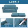 imageHVERSAILTEX 2 Piece Stretch Stylish Furniture CoverProtector Chair Covers for Living Room Soft with Elastic Bottom for Kids Spandex Jacquard Fabric Small ChecksChair BlackStorm Blue