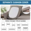 imageHVERSAILTEX 2 Piece Stretch Stylish Furniture CoverProtector Chair Covers for Living Room Soft with Elastic Bottom for Kids Spandex Jacquard Fabric Small ChecksChair BlackTaupe