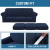 imageHVERSAILTEX 2 Piece Stretch Stylish Furniture CoverProtector Chair Covers for Living Room Soft with Elastic Bottom for Kids Spandex Jacquard Fabric Small ChecksChair BlackNavy