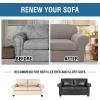 imageHVERSAILTEX 2 Piece Stretch Stylish Furniture CoverProtector Chair Covers for Living Room Soft with Elastic Bottom for Kids Spandex Jacquard Fabric Small ChecksChair BlackTaupe