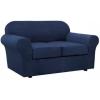 imageHVERSAILTEX 2 Piece Stretch Stylish Furniture CoverProtector Chair Covers for Living Room Soft with Elastic Bottom for Kids Spandex Jacquard Fabric Small ChecksChair BlackNavy