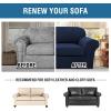 imageHVERSAILTEX 2 Piece Stretch Stylish Furniture CoverProtector Chair Covers for Living Room Soft with Elastic Bottom for Kids Spandex Jacquard Fabric Small ChecksChair BlackNavy