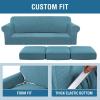 imageHVERSAILTEX 2 Piece Stretch Stylish Furniture CoverProtector Chair Covers for Living Room Soft with Elastic Bottom for Kids Spandex Jacquard Fabric Small ChecksChair BlackStorm Blue